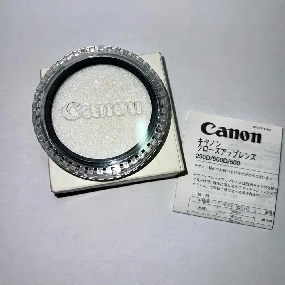 Canon Close-Up Lens 58mm 250D Marco Close Up Lens W/Original Case Unused
